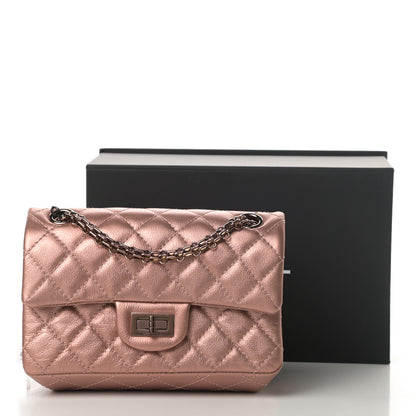 Chanel Metallic Grained Calfskin Quilted 2.55 Reissue Mini Flap Copper Pink 14 of 14