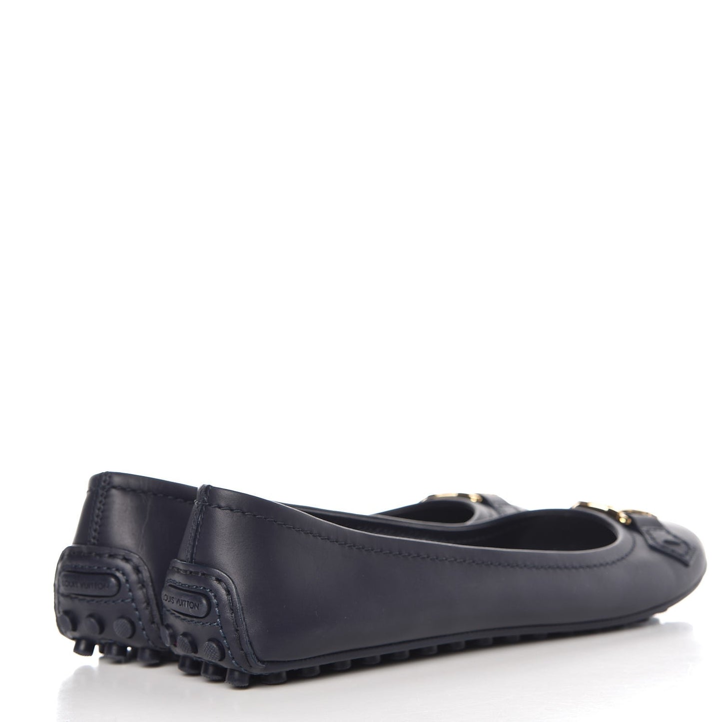 Calfskin Oxford Ballerina Flats 39 Navy