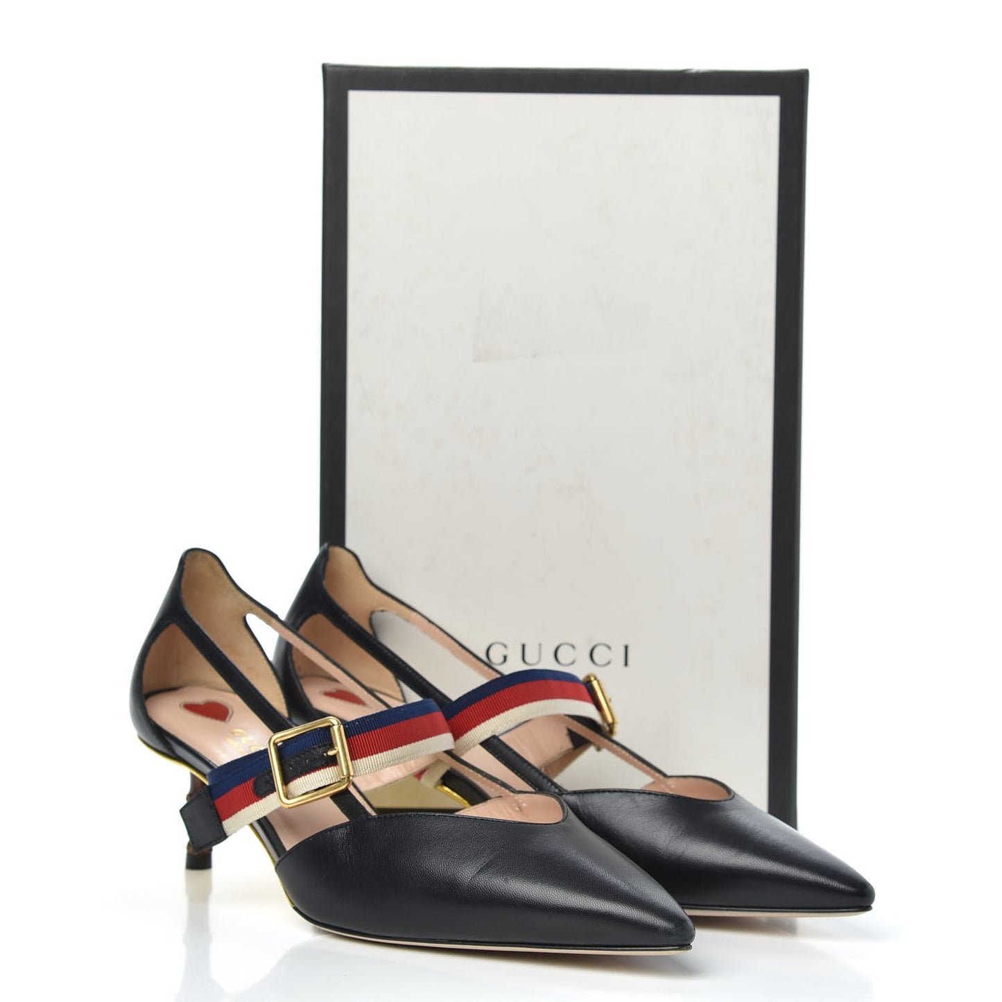 Malaga Kid Grosgrain Sylvie Web Bamboo Low Heel Pumps 40 Black