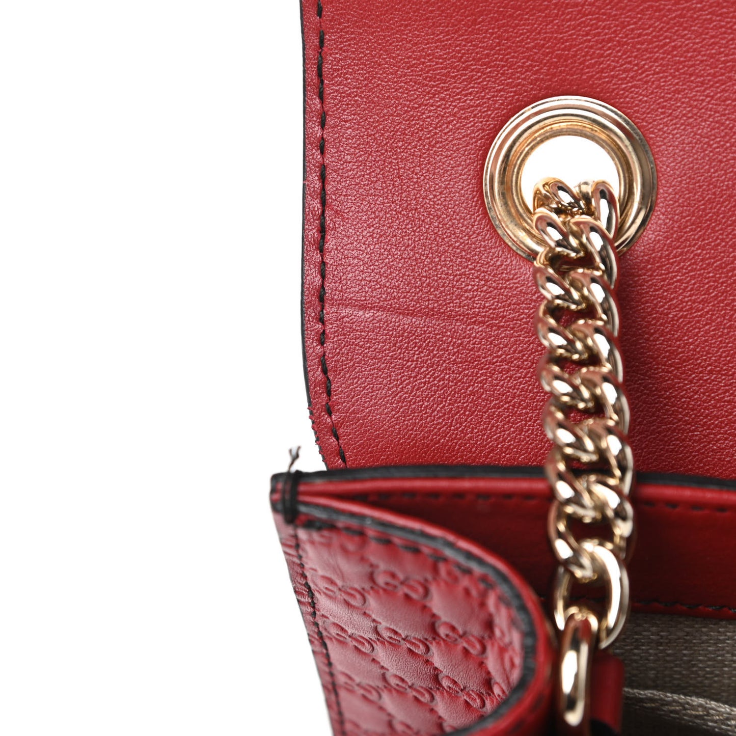 Soft Microguccissima Mini Emily Chain Shoulder Bag Rosso