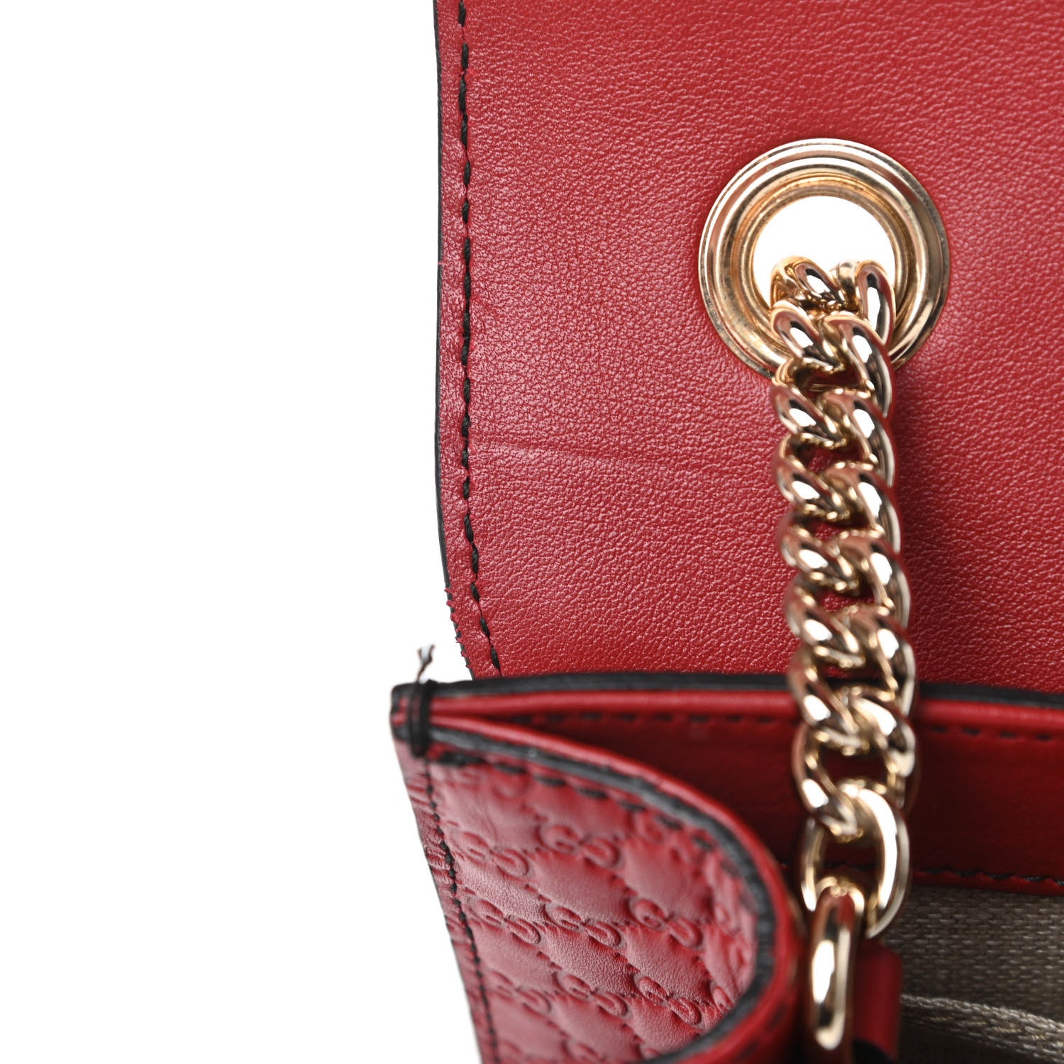 Gucci Soft Microguccissima Mini Emily Chain Shoulder Bag Rosso 12 of 15