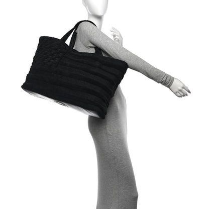 Chanel Terry Cotton Flag CC Beach Tote Towel Set Black 2 of 12