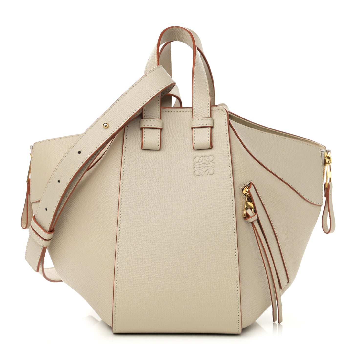 Grained Calfskin Small Hammock Shoulder Bag Light Ghost