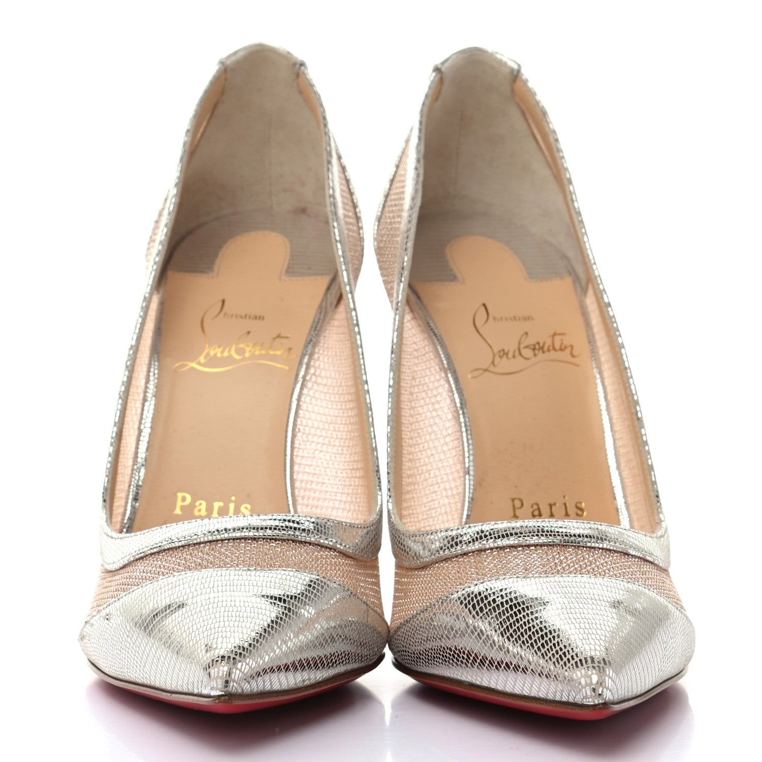 Christian Louboutin Metallic Mini Rete Galativi 100 Pumps 36.5 Silver 2 of 7