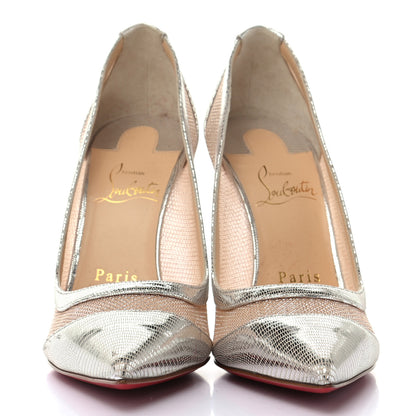 Christian Louboutin Metallic Mini Rete Galativi 100 Pumps 36.5 Silver 2 of 7