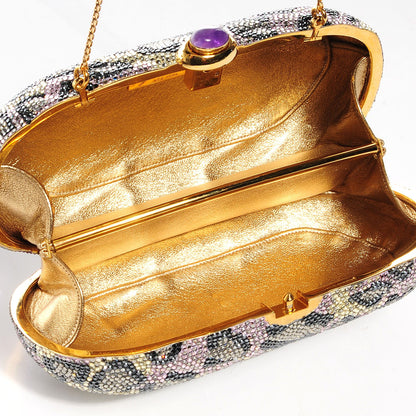 Judith Leiber Swarovski Crystal Leopard Minaudiere Clutch 5 of 6