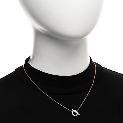 Hermes 18K Rose Gold Diamond Finesse Pendant Necklace 2 of 6