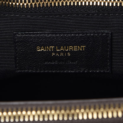 Saint Laurent Smooth Calfskin Matelasse Chevron Large Monogram Shopping Bag Grey 10 of 15