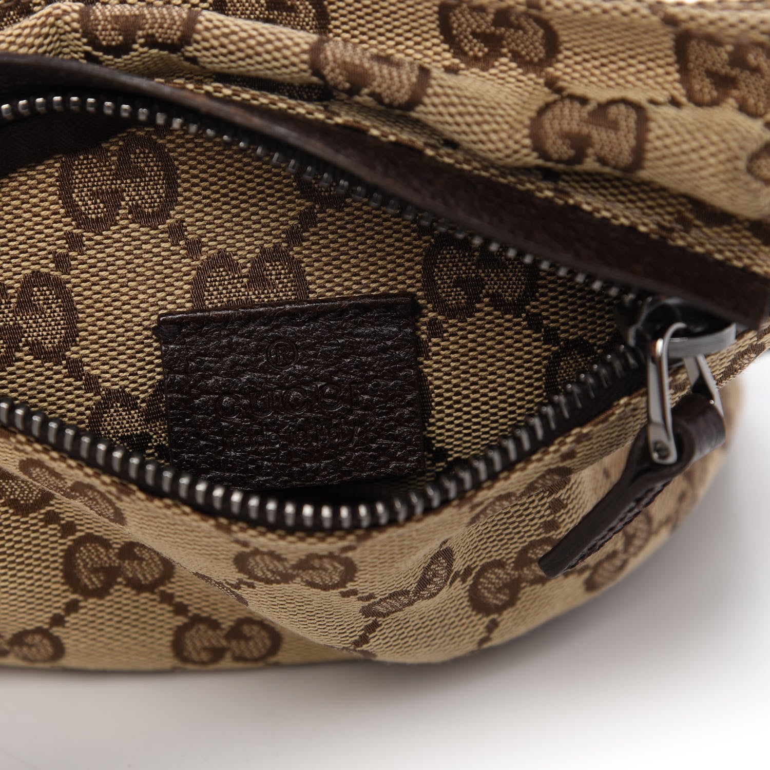 Gucci GG Monogram Double Pocket Belt Bag Dark Brown 8 of 10