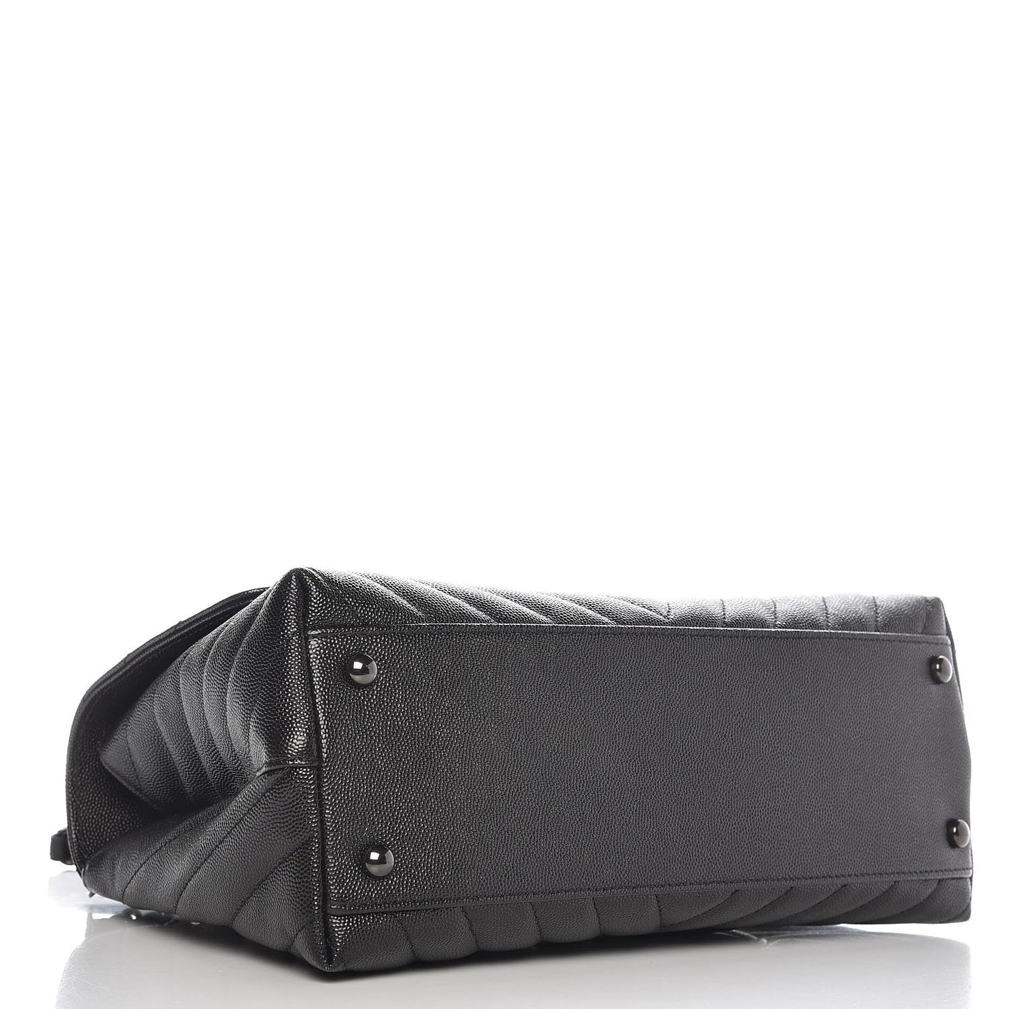 Caviar Chevron Quilted Small Coco Handle Flap So Black