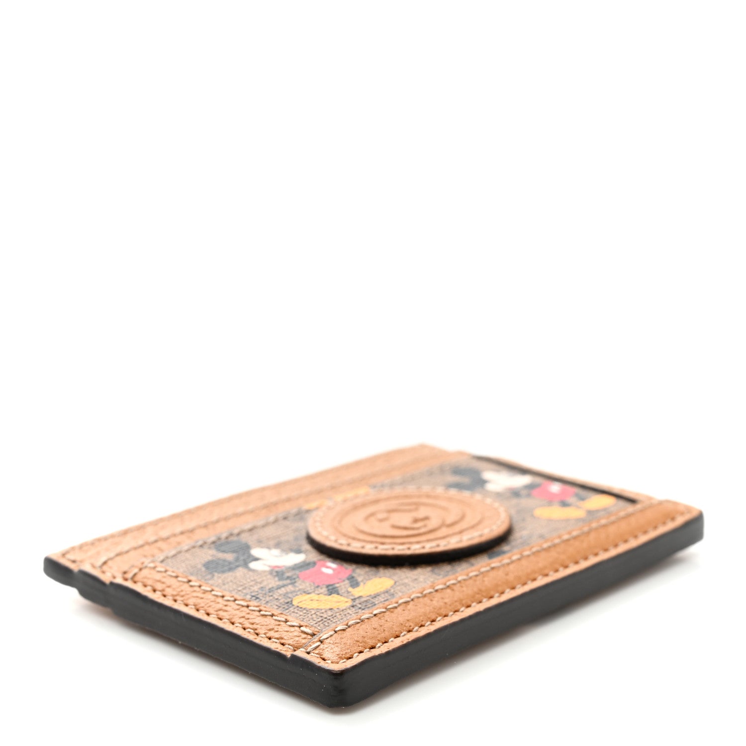 Gucci X DISNEY Mini Vintage GG Supreme Monogram Mickey Mouse Card Holder Beige Vintage Sun Oil 4 of 7
