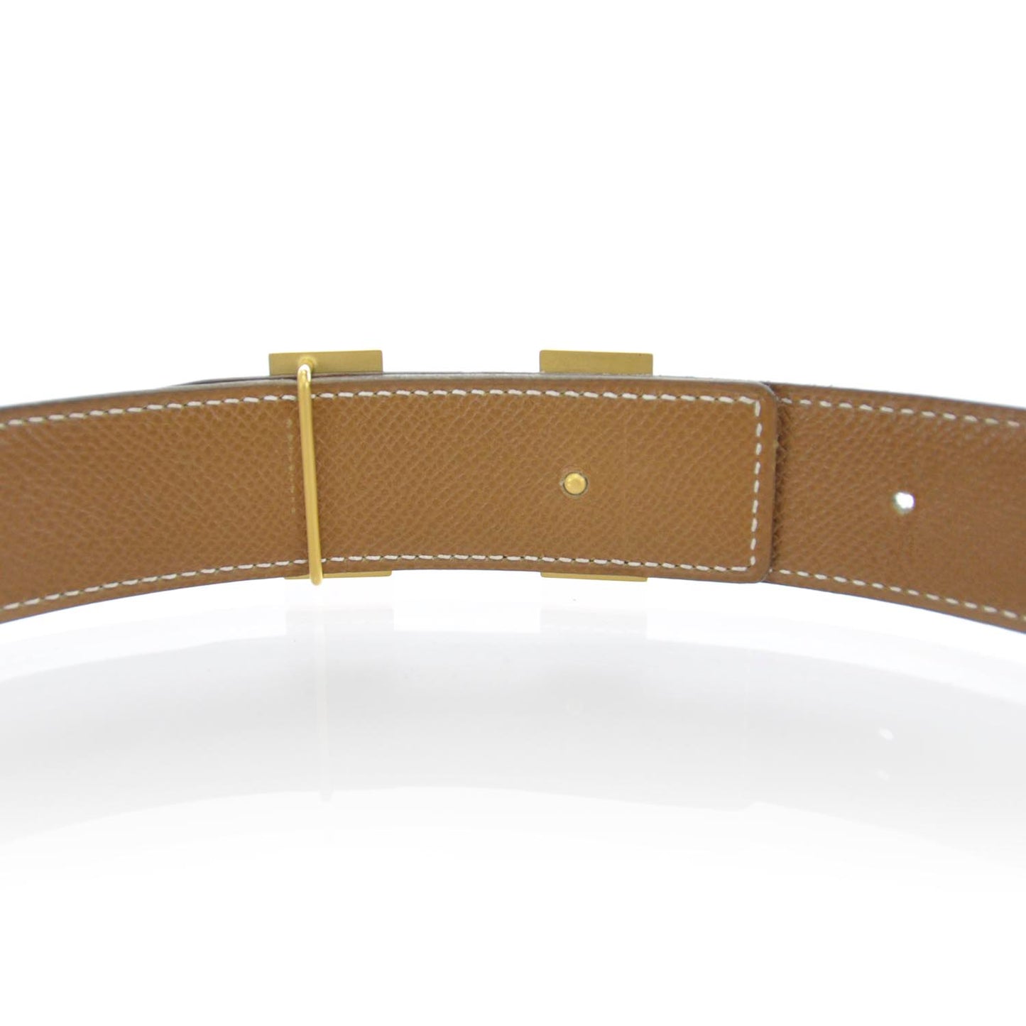 Leather Reversible H Belt Gold Black 70