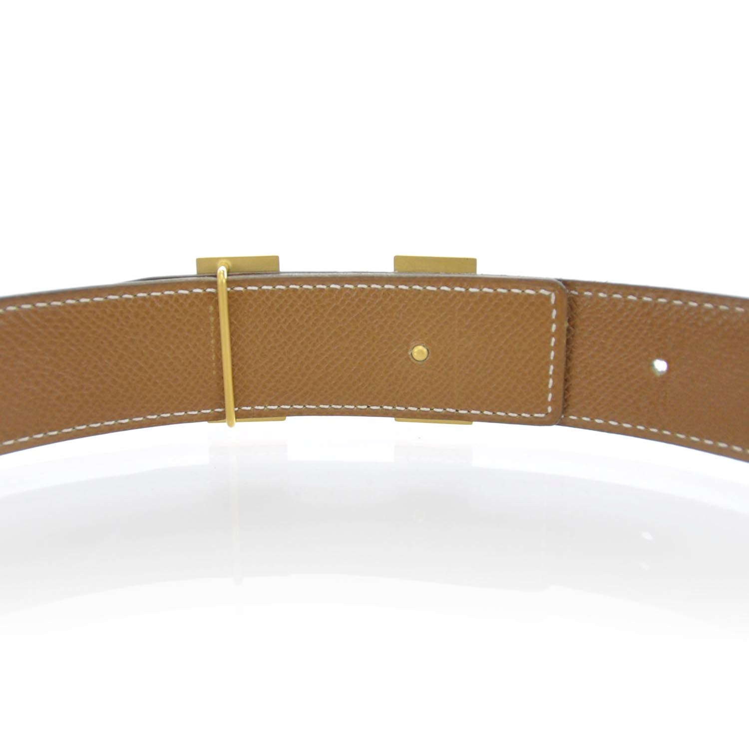 Hermes Leather Reversible H Belt Gold Black 70 3 of 7