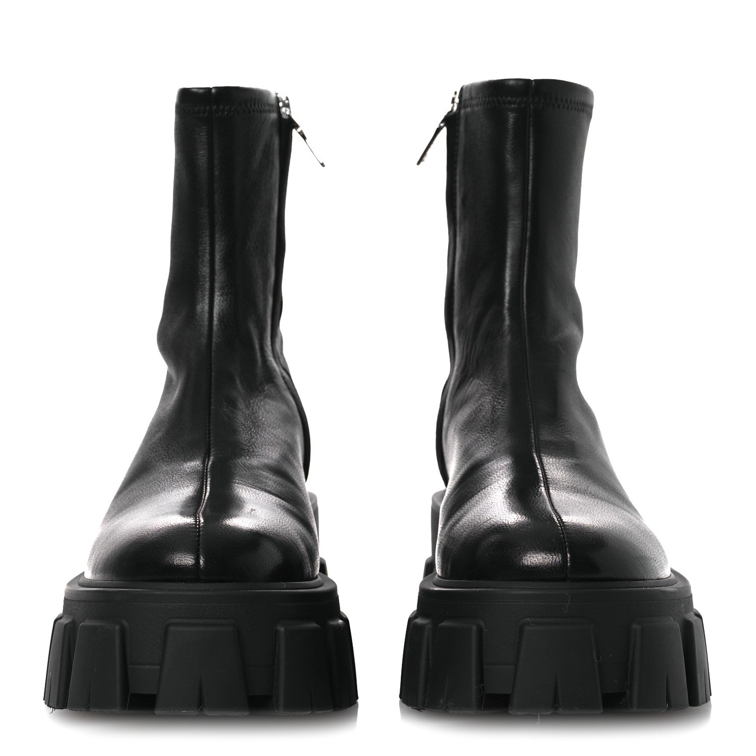 Prada Nappa Stretch Monolith Boots 37 Black 3 of 12