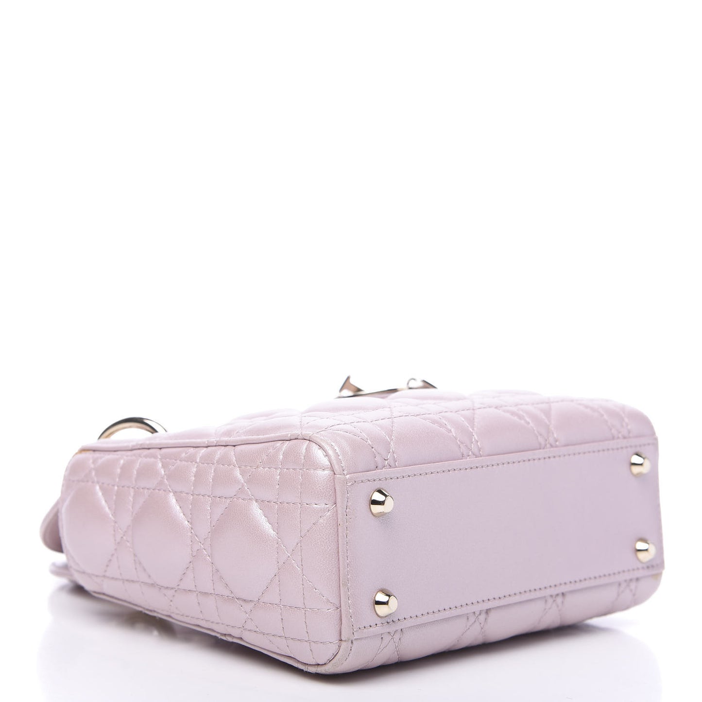 Metallic Lambskin Cannage Mini Lady Dior Lotus