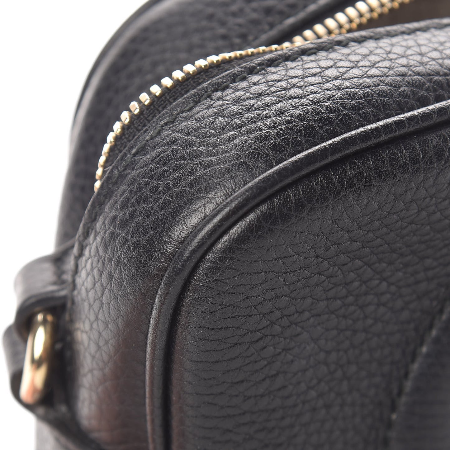 Pebbled Calfskin Small Soho Disco Bag Black