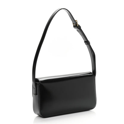 Celine Shiny Calfskin Triomphe Shoulder Bag Black 2 of 10