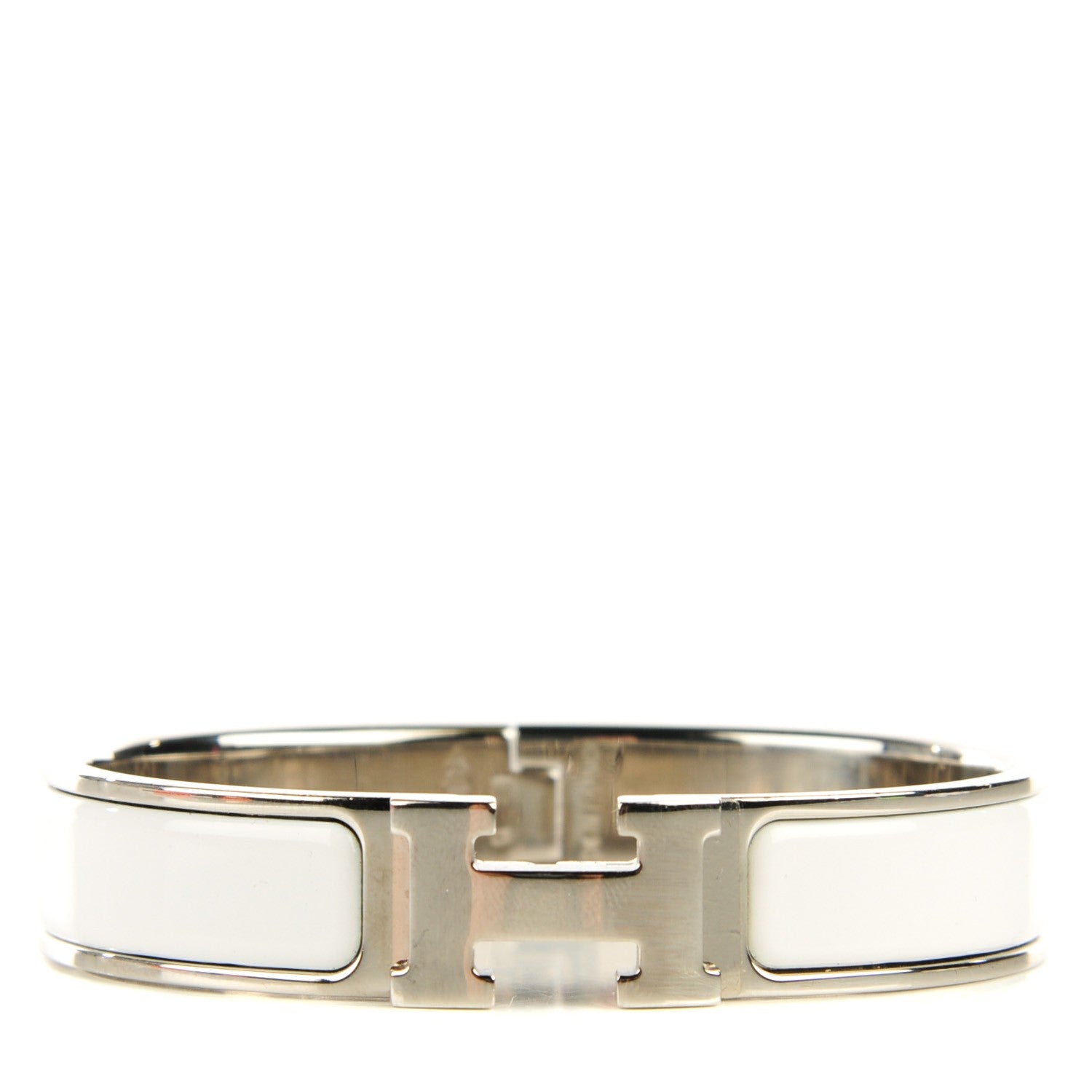Hermes Enamel Narrow Clic Clac H Bracelet PM White 1 of 6
