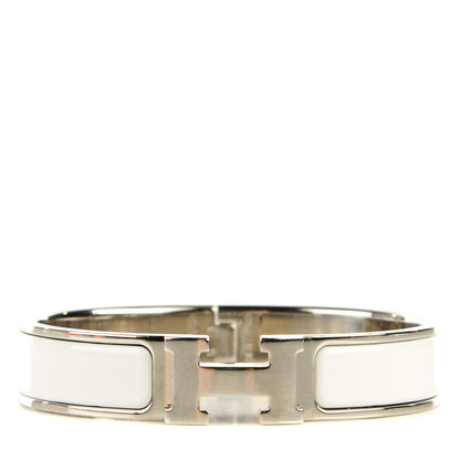 Hermes Enamel Narrow Clic Clac H Bracelet PM White 1 of 6