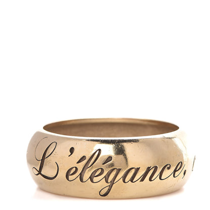 Chanel Wide L'Elegence French Quote Bangle Gold 1 of 6