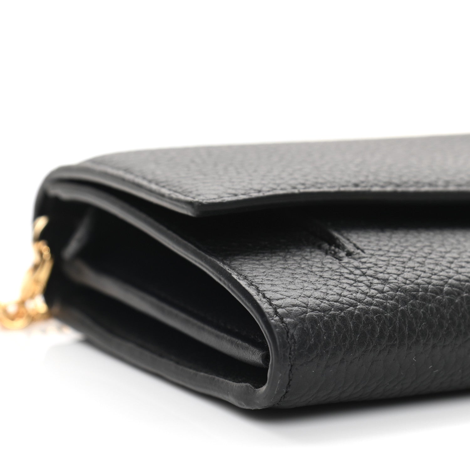 Alexander McQueen Pebbled Calfskin Skull Wallet on Chain Black 9 of 11