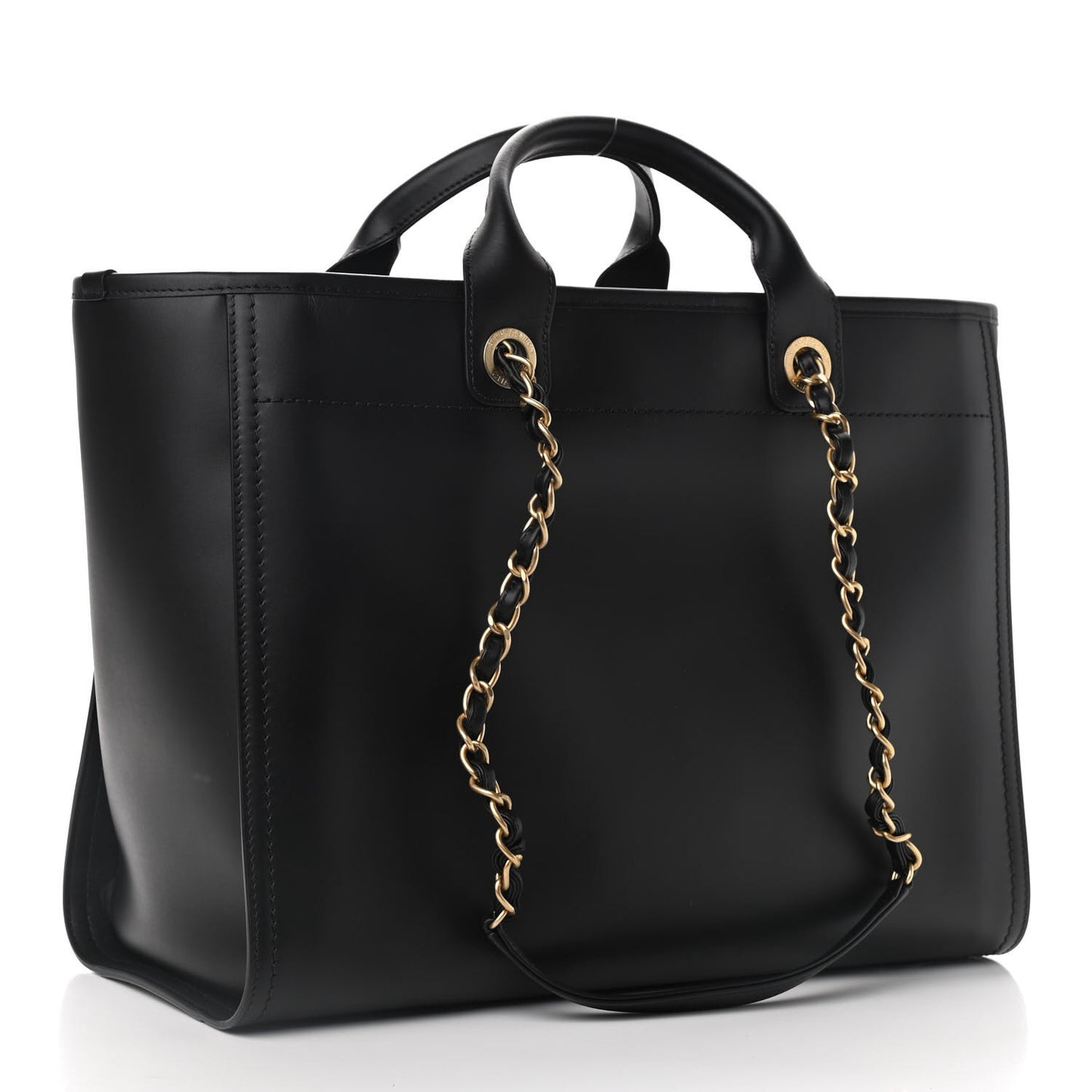Calfskin Medium Deauville Tote Black