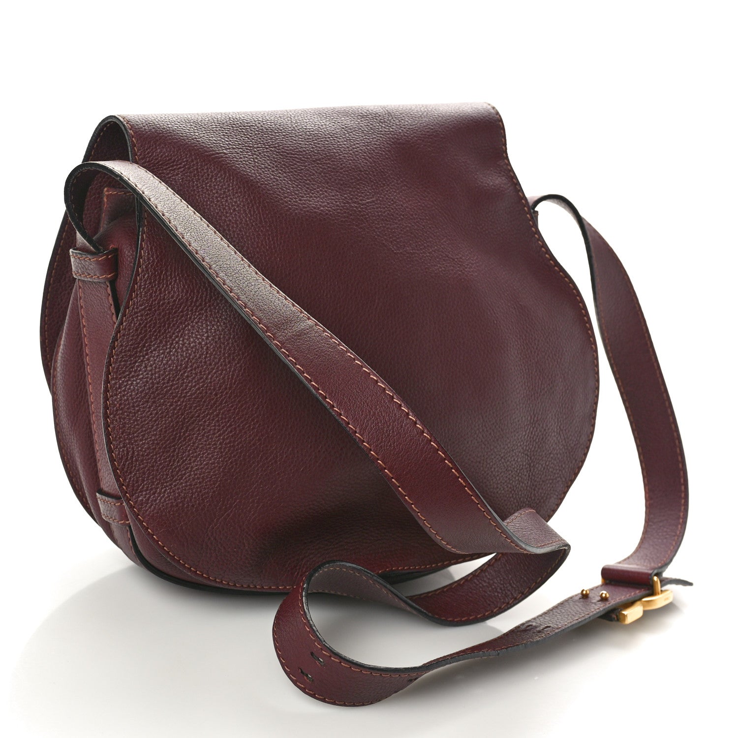 Chloe Calfskin Medium Marcie Round Crossbody Bag Dark Velvet 2 of 9