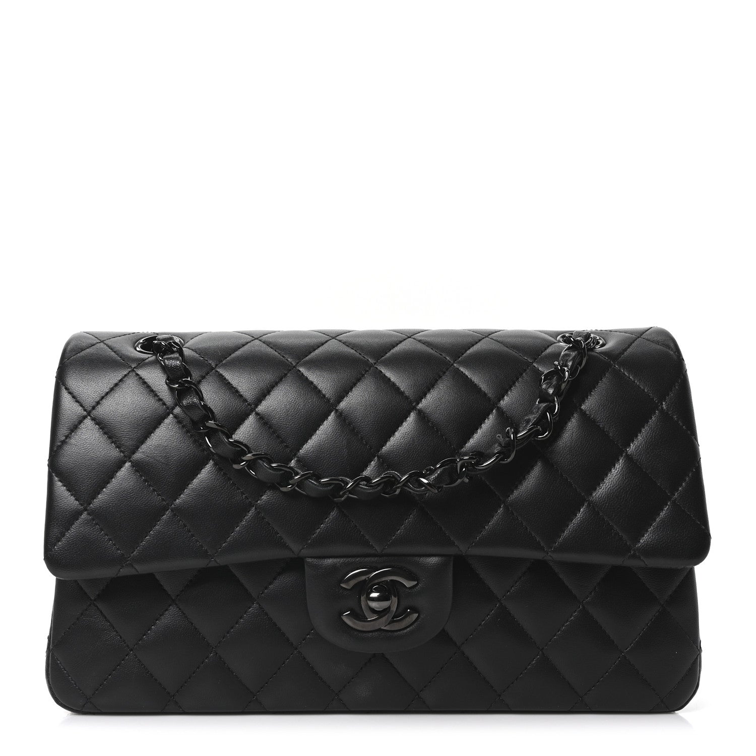 Chanel Lambskin Quilted Medium Double Flap So Black 1 of 10