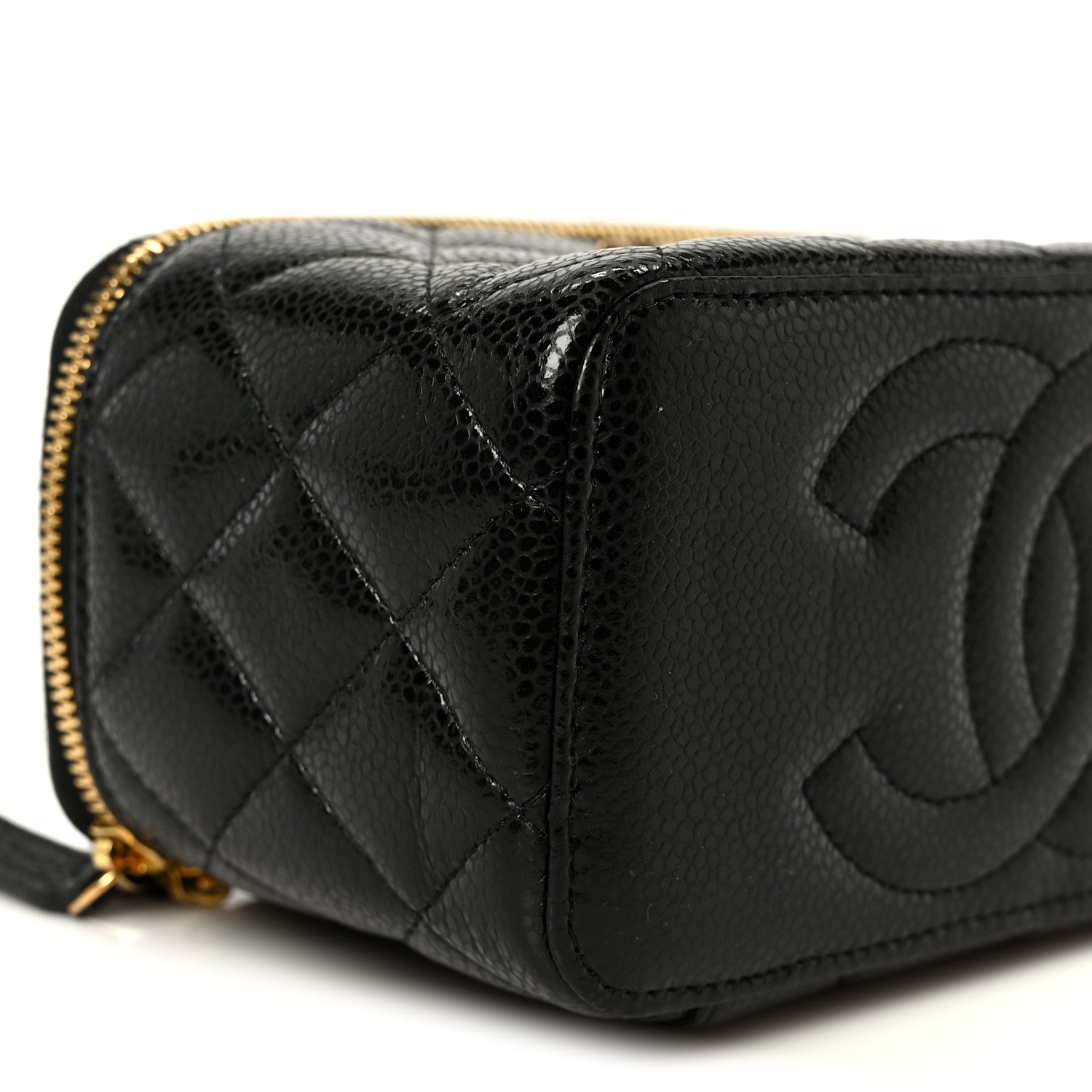 Chanel Grained Lambskin Quilted Small Vanity Case With Chain Black 10 of 11