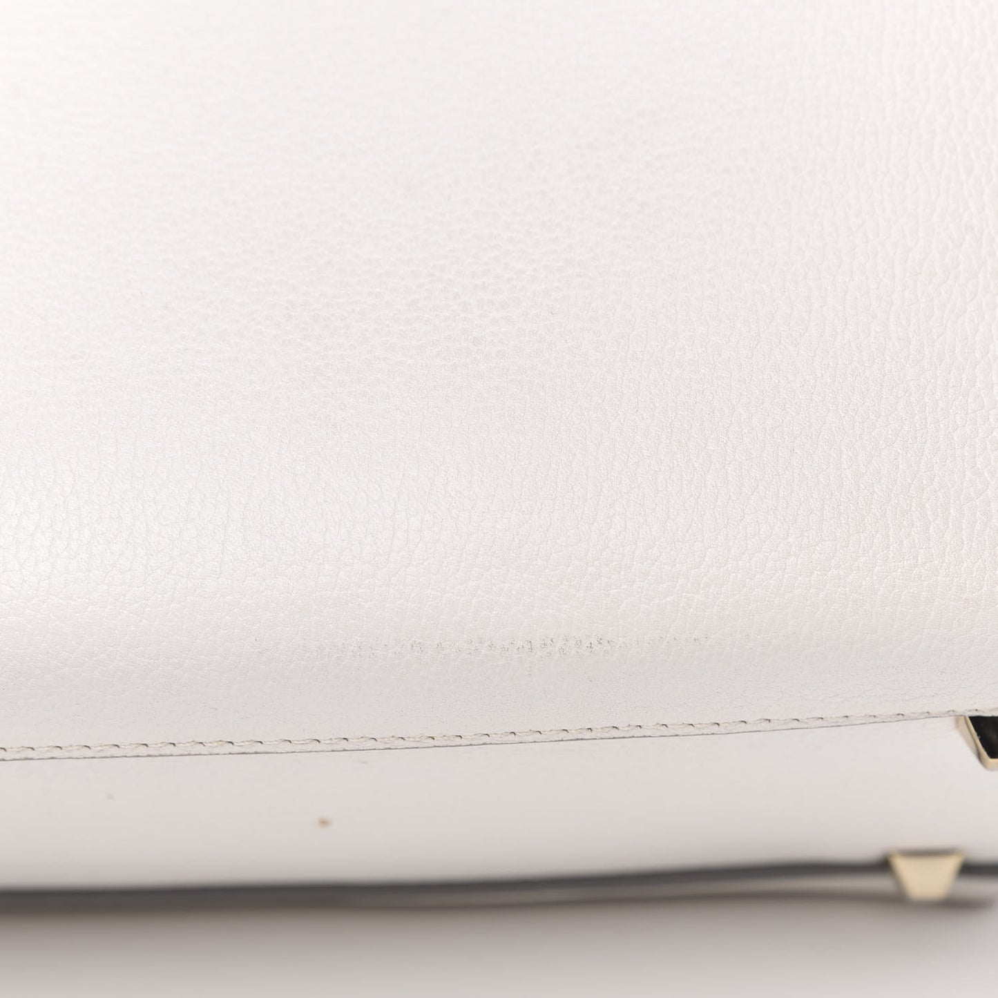 Grained Calfskin Medium Milla Tote White
