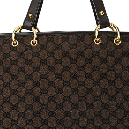 Gucci Monogram Denim Large Tote Brown 8 of 14