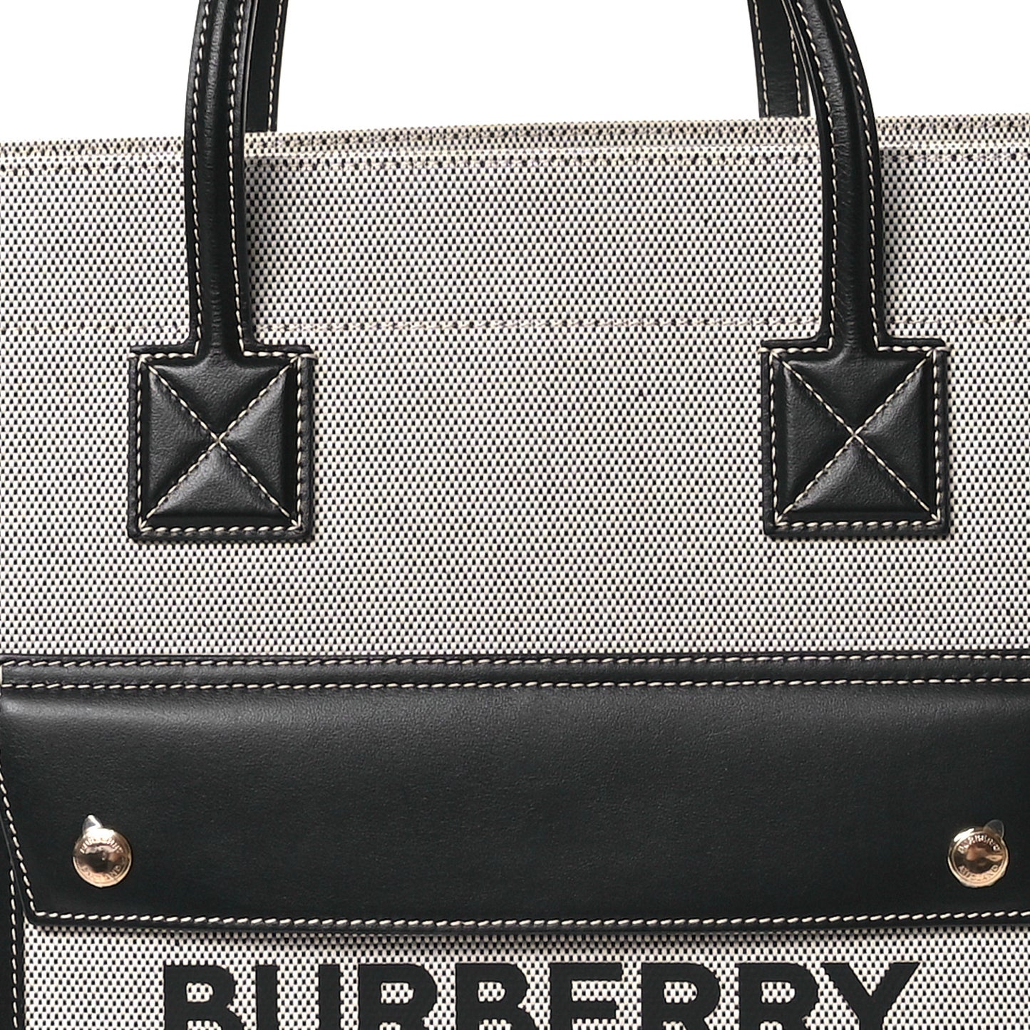 Canvas Smooth Calfskin Medium Two Tone Freya Tote Black