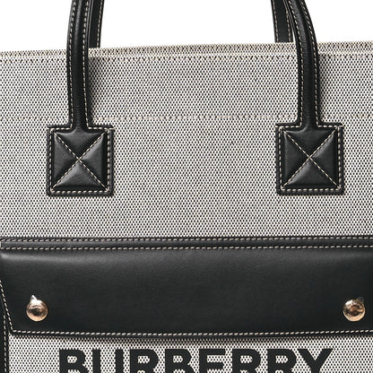 Burberry Canvas Smooth Calfskin Medium Two Tone Freya Tote Black 8 of 10