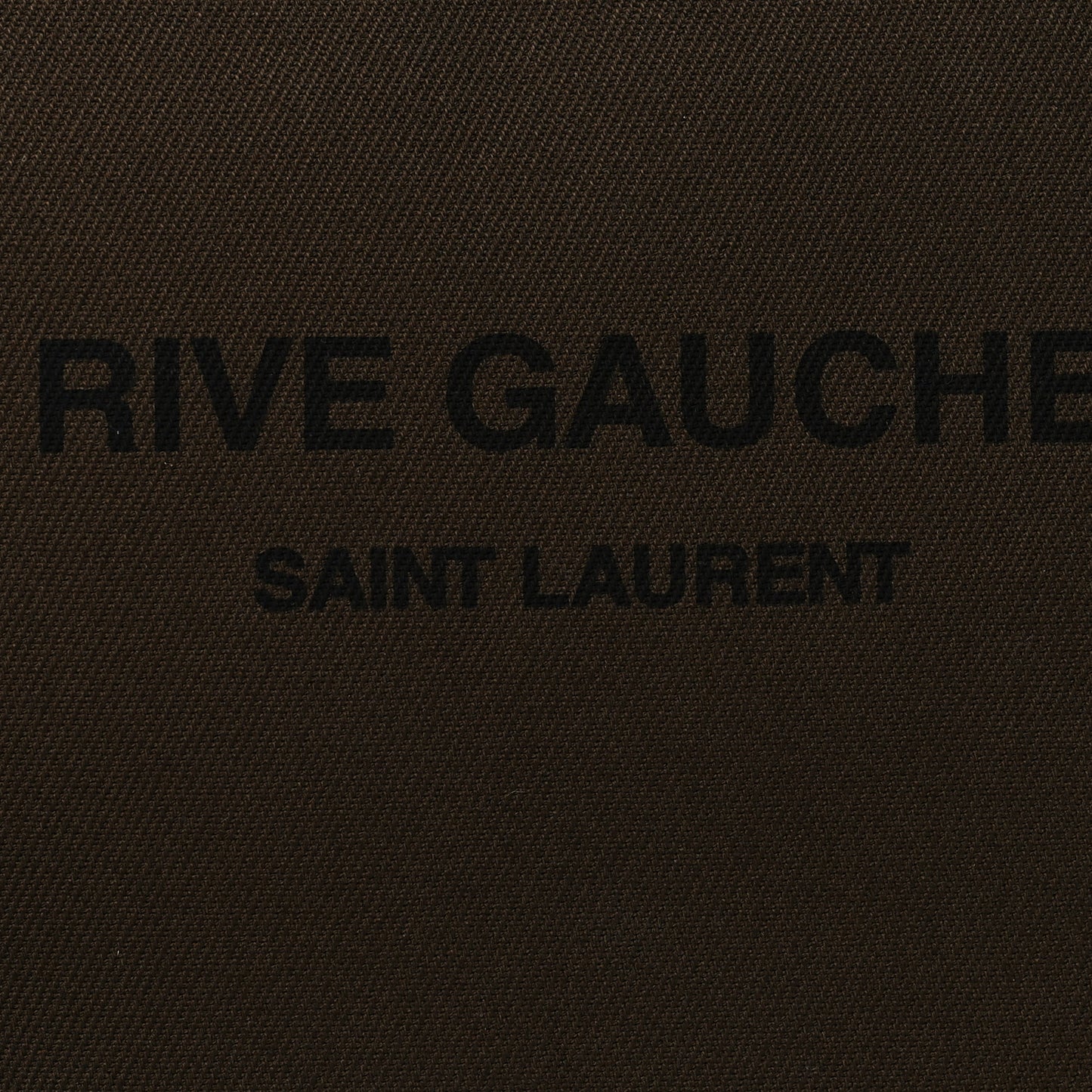 Linen Canvas Rive Gauche Zipped Pouch Khaki Black