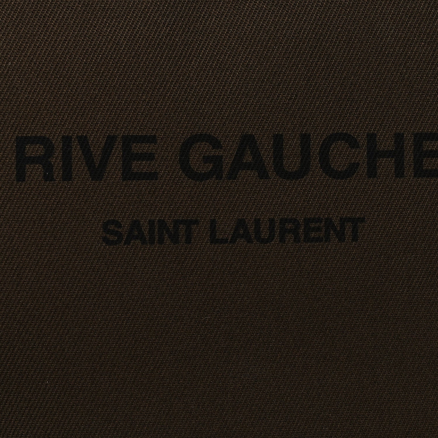 Saint Laurent Linen Canvas Rive Gauche Zipped Pouch Khaki Black 8 of 10