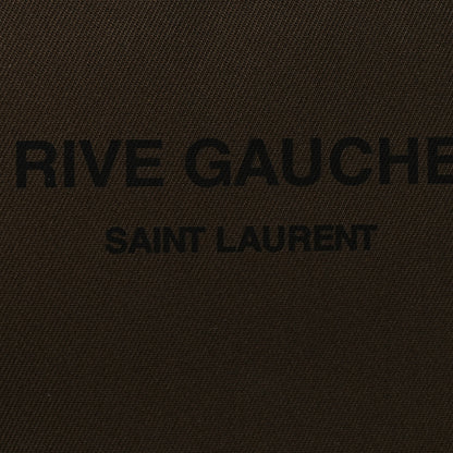 Saint Laurent Linen Canvas Rive Gauche Zipped Pouch Khaki Black 8 of 10