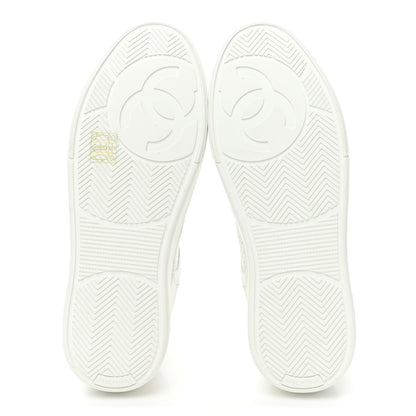 Chanel Calfskin CC Womens Sneakers 38.5 White 5 of 9