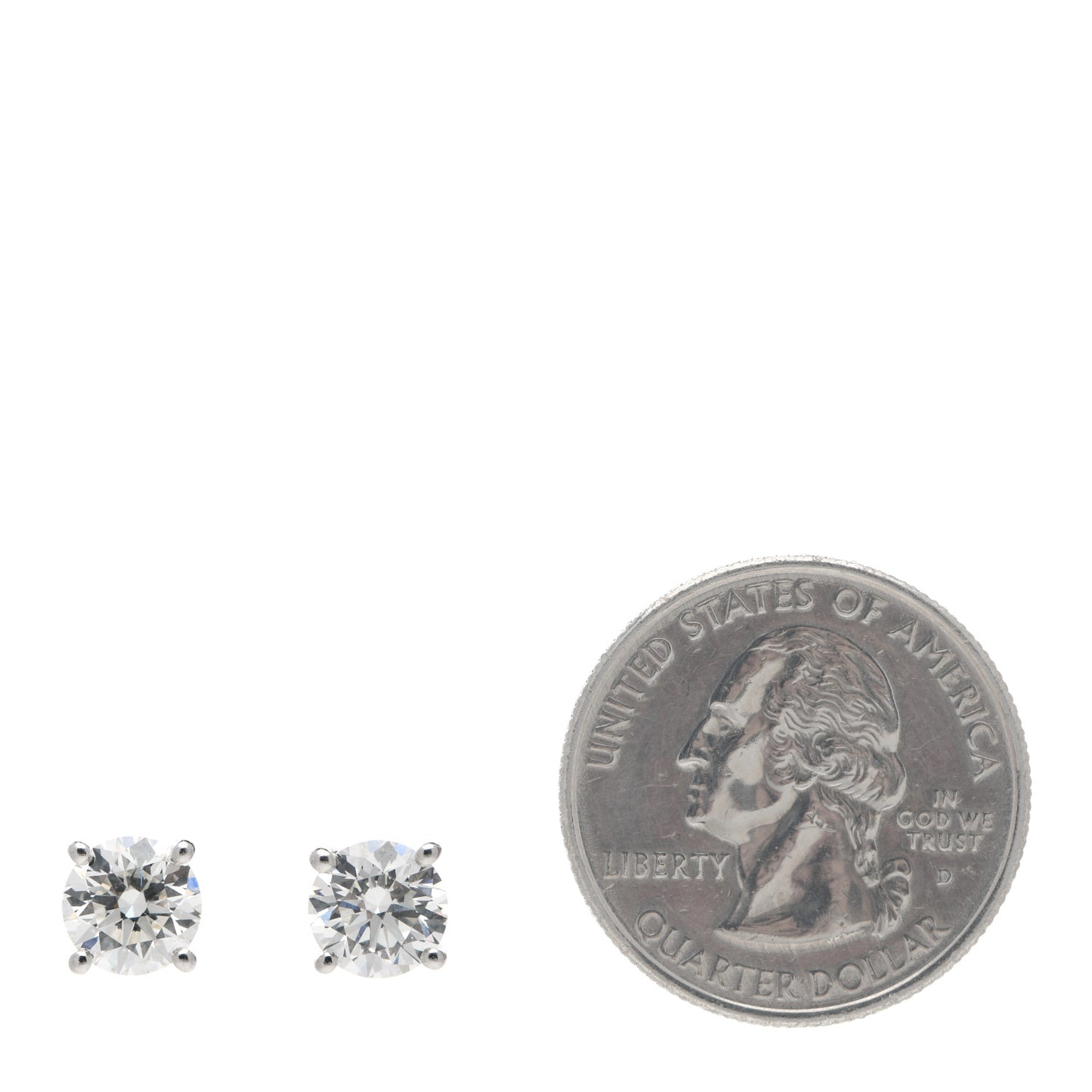 Platinum Diamond 2.76ctw Solitaire Earrings
