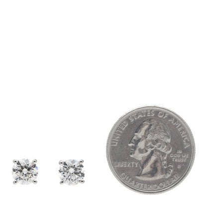 Tiffany Platinum Diamond 2.76ctw Solitaire Earrings 2 of 6