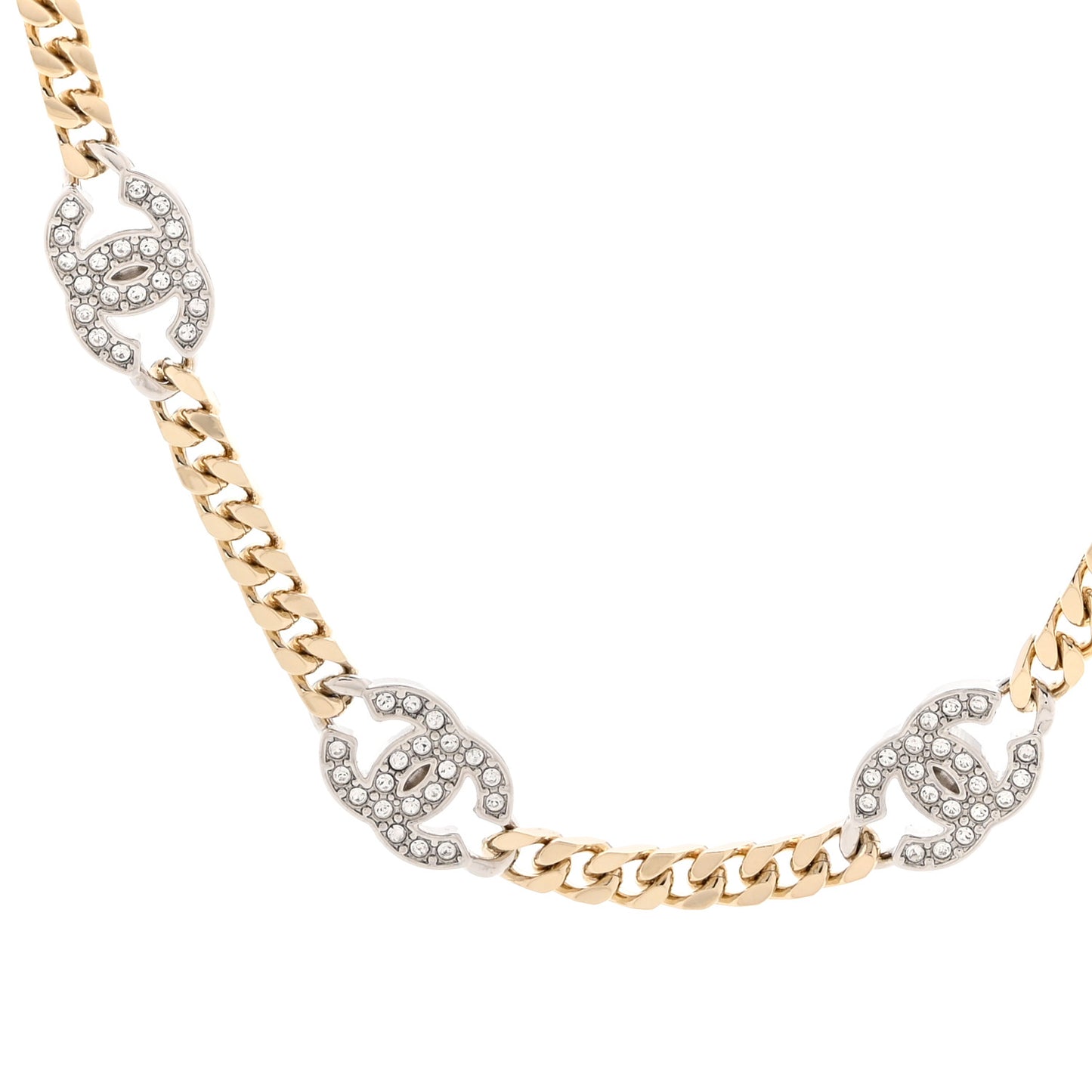 Crystal CC Chain Links Belt 80 Gold Silver