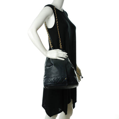 Chanel Lambskin Drawstring Shoulder Bag Navy 2 of 6
