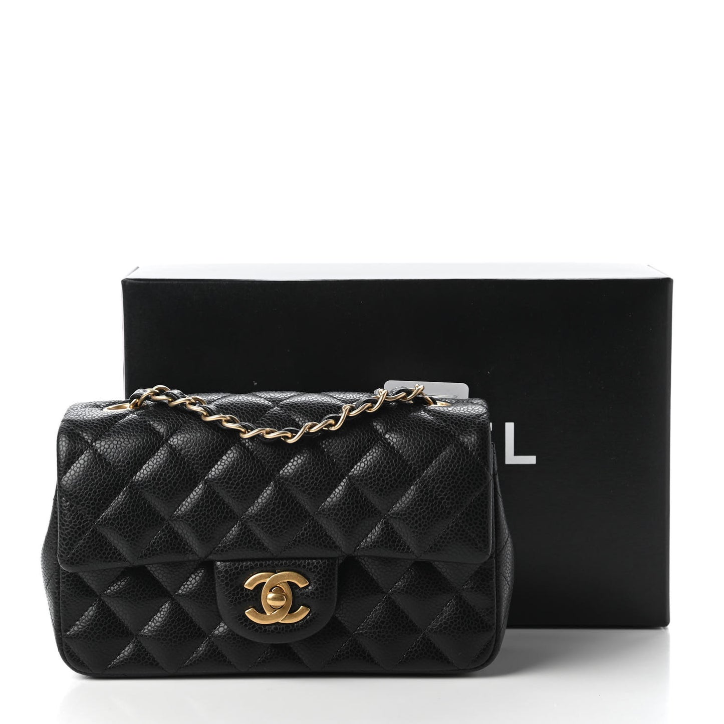 Caviar Quilted Mini Rectangular Flap Black