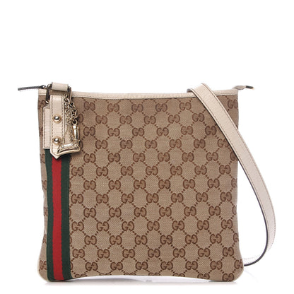 Gucci Monogram Web Jolicoeur Charms Messenger White 1 of 13