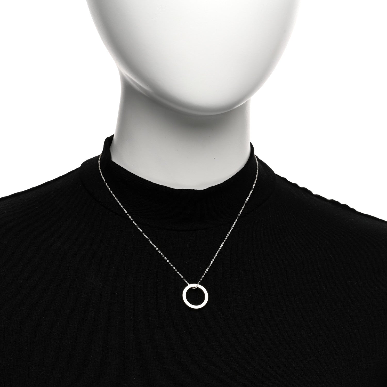 Tiffany Sterling Silver 1837 Circle Pendant Necklace 2 of 4