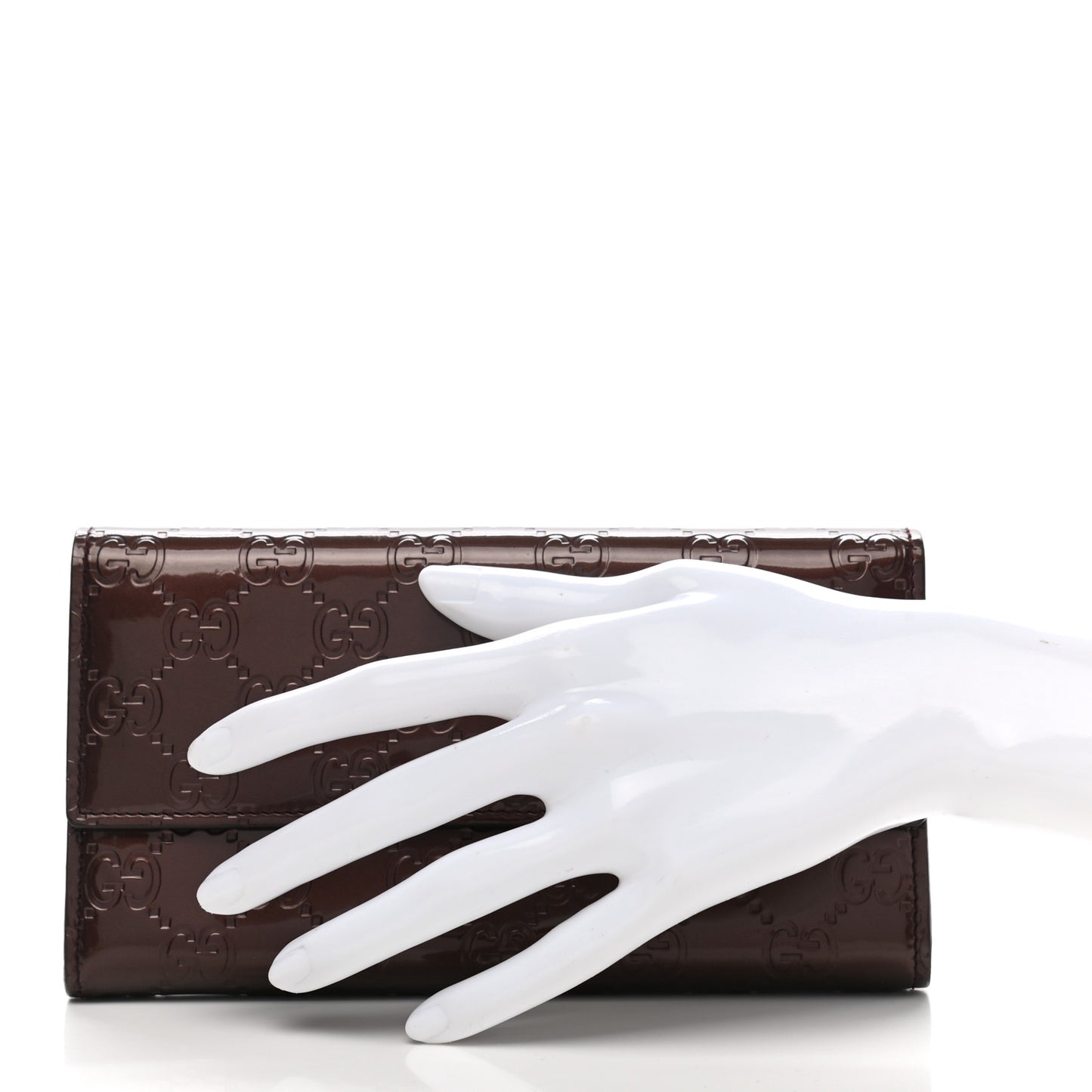 Shine Guccissima Lovely Heart Continental Wallet Scarlatto