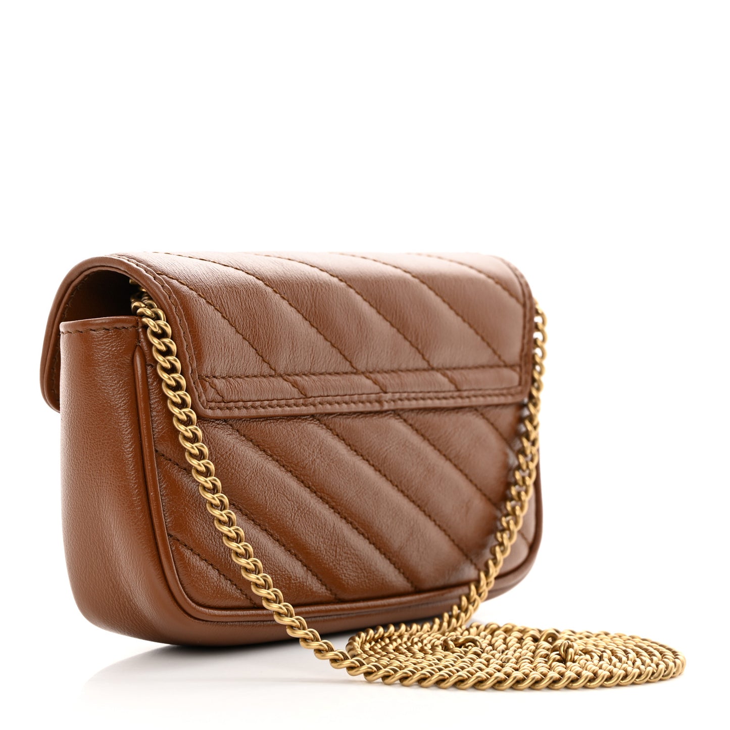 Azalea Calfskin Matelasse Diagonal Super Mini GG Marmont Shoulder Bag Cuir