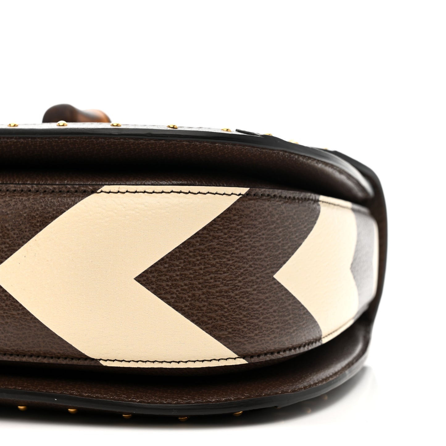 GG Supreme Monogram Studded Calfskin 100 Centennial Geometric Medium Bamboo 1947 Top Handle Bag Beige Ebony Multicolor