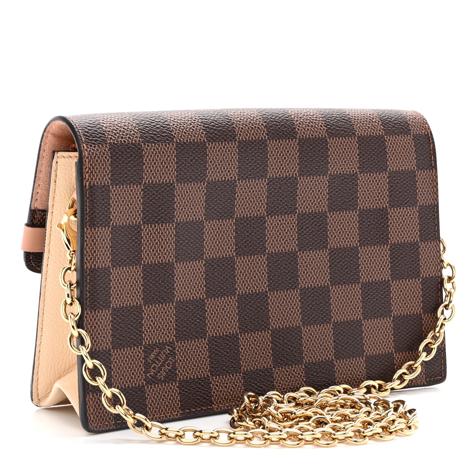Louis Vuitton Damier Ebene Vavin Chain Wallet Creme 3 of 9