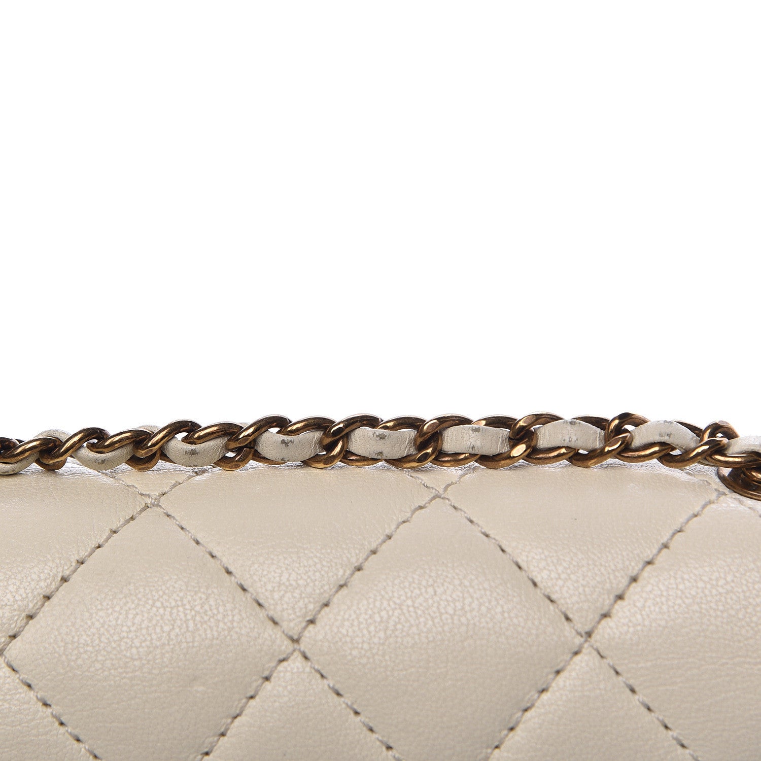 Chanel Sheepskin Quilted Beauty Lock Flap White 30 of 31