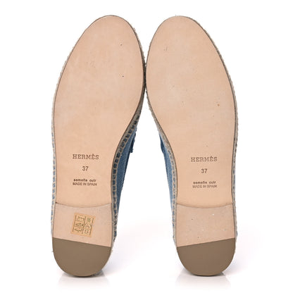 Hermes Denim Canvas Womens Trip Espadrilles 37 Bleu Clair 5 of 12